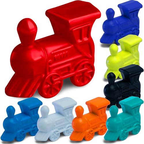 Queensell Set of 10 Metal Mexican Train Trains Mexican Train Accessories for Classic Domino Game Mexican Train Game Pieces for Mexican Train Dominoes - Image 1