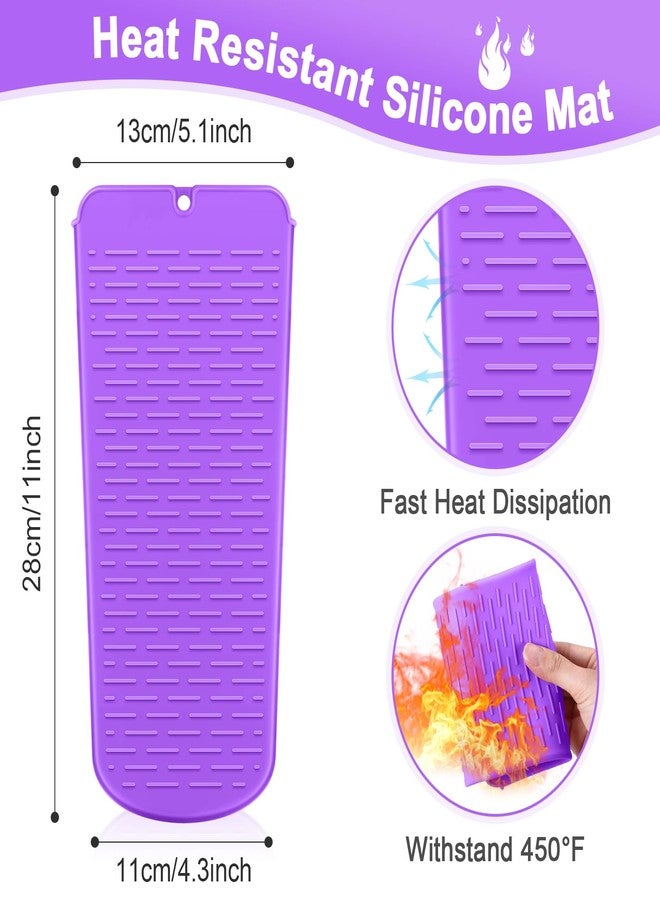 Shappy 2 Pcs Heat Resistant Hair Tools Bag Curling Iron Travel Case Cover Neoprene Flat Iron Holder Travel Case and Silicone Mat Pouch for Hot Hair Tools Storage Organizer(Mandragora) - Image 4