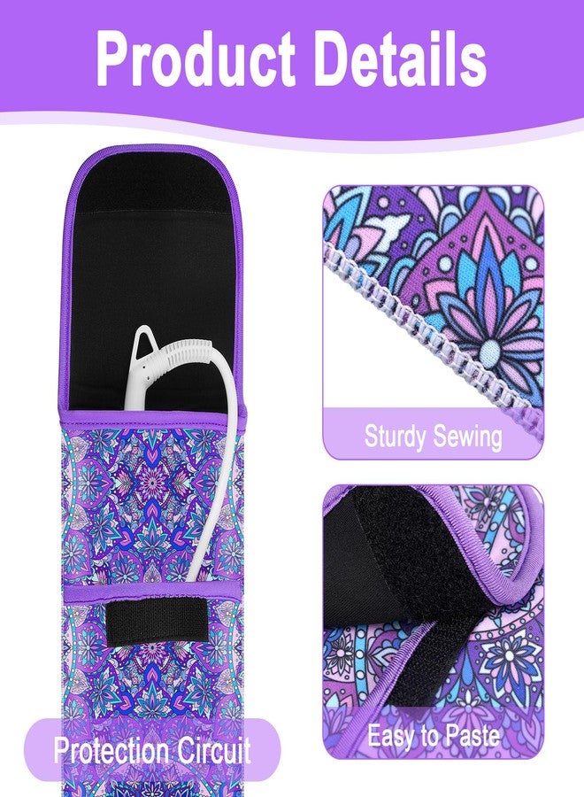 Shappy 2 Pcs Heat Resistant Hair Tools Bag Curling Iron Travel Case Cover Neoprene Flat Iron Holder Travel Case and Silicone Mat Pouch for Hot Hair Tools Storage Organizer(Mandragora) - Image 3