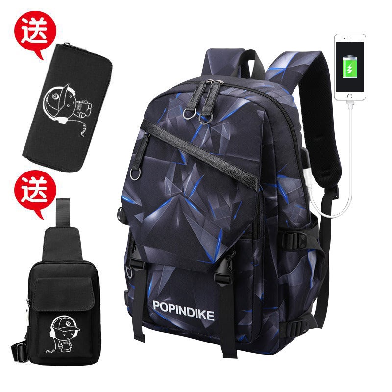 Schoolbags For Men, Elementary School, Junior High School, High School, University, Lightweight, Fashionable, Trendy Schoolbags, Large-Capacity Backpacks, Casual Backpacks - Image 1