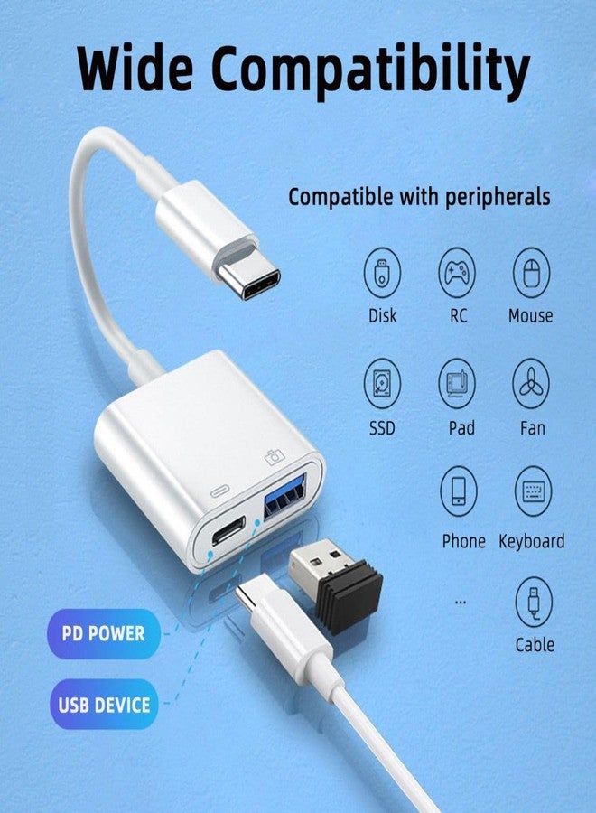 chenyang 2 in 1 USB C to USB 3.0 Socket OTG Adapter with PD 24W Charge for Laptop Tablet Phone - Image 2