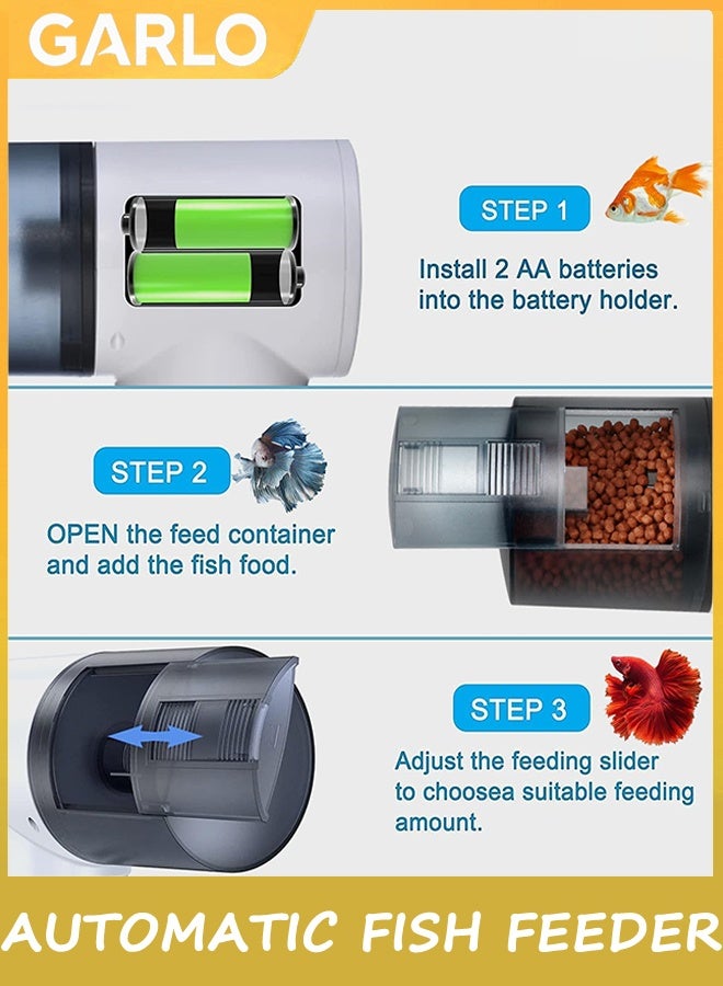 Garlo Aquarium Automatic Fish Feeder: Vacation Timer Feeder for Fish Tank Electric Adjustable Auto Fish Food Dispenser 0.05 Gal & Two Fixed Methods (white)  - Image 4