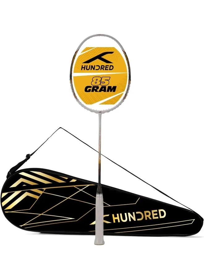 هندرد مضرب تنس الريشة الاحترافي من ألياف الكربون - غير المشدود مع غطاء كامل للاعبين المتوسطين