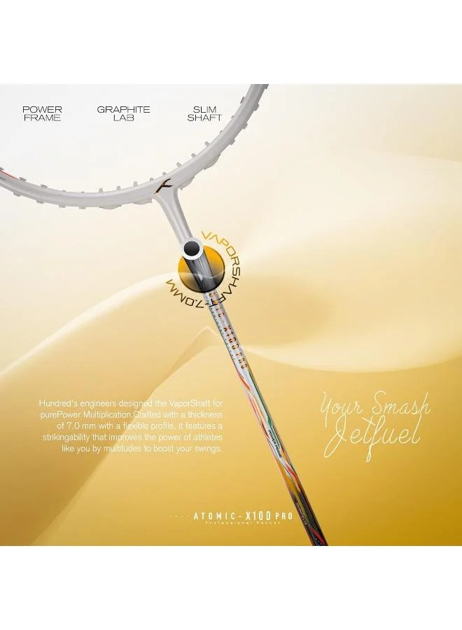 هندرد مضرب تنس الريشة الاحترافي من ألياف الكربون - غير المشدود مع غطاء كامل للاعبين المتوسطين