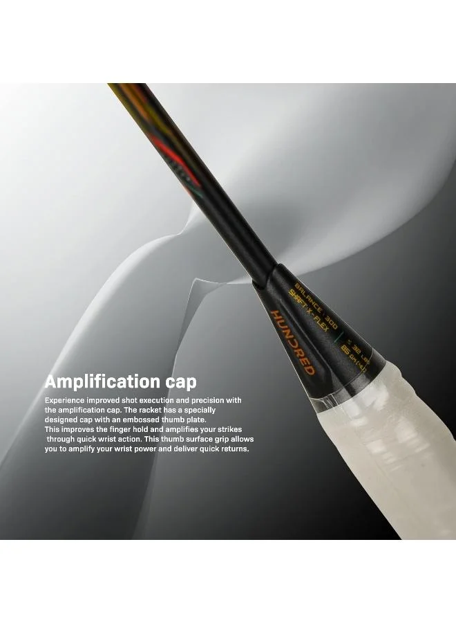 Hundred  Hundred Atomic-X100 Pro Carbon Fibre Unstrung Badminton Racket With Full Racket Cover For Intermediate Players  | Best Price UAE