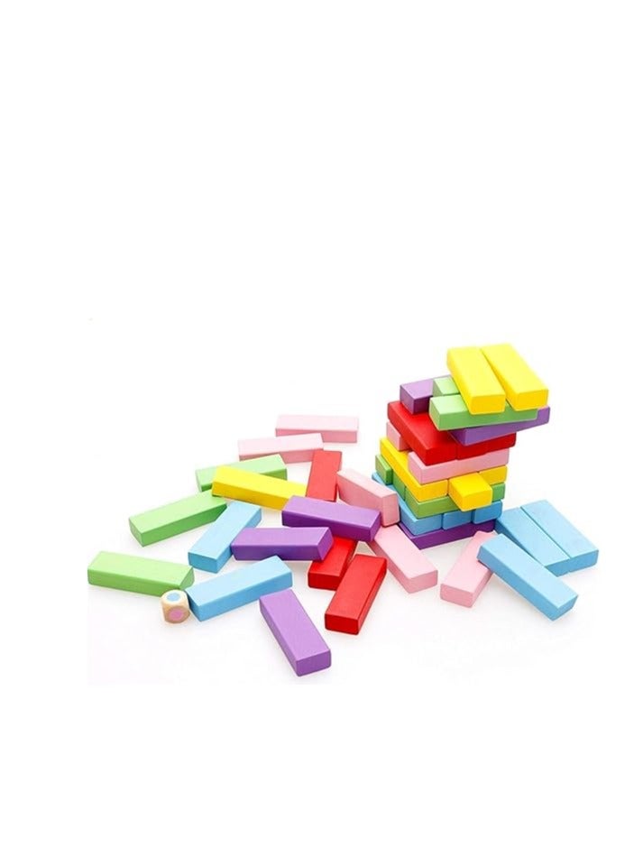 54 Piece Wooden Balance Tower Block Game - Fun Challenge for Family and Friends - Vibrant Colors - Suitable for All Ages - Develops Focus and Strategic Thinking - Perfect for Gifts and Home Entertainment  - Image 4