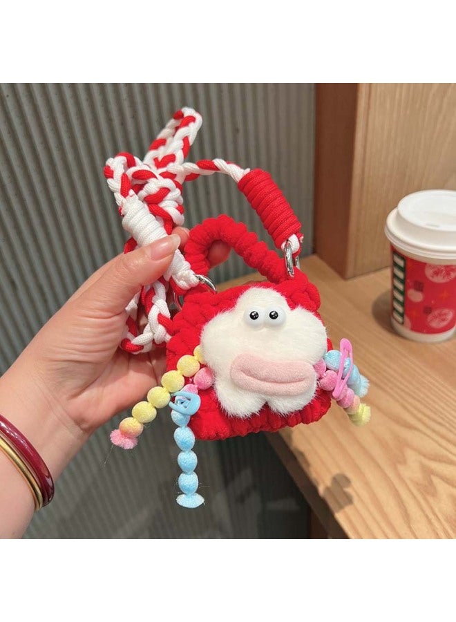 Knitted Earphone Bag Cartoon Cute Female Applicable Airpods1/2pro Protective Case Earphone Bag Crossbody Coin Purse 