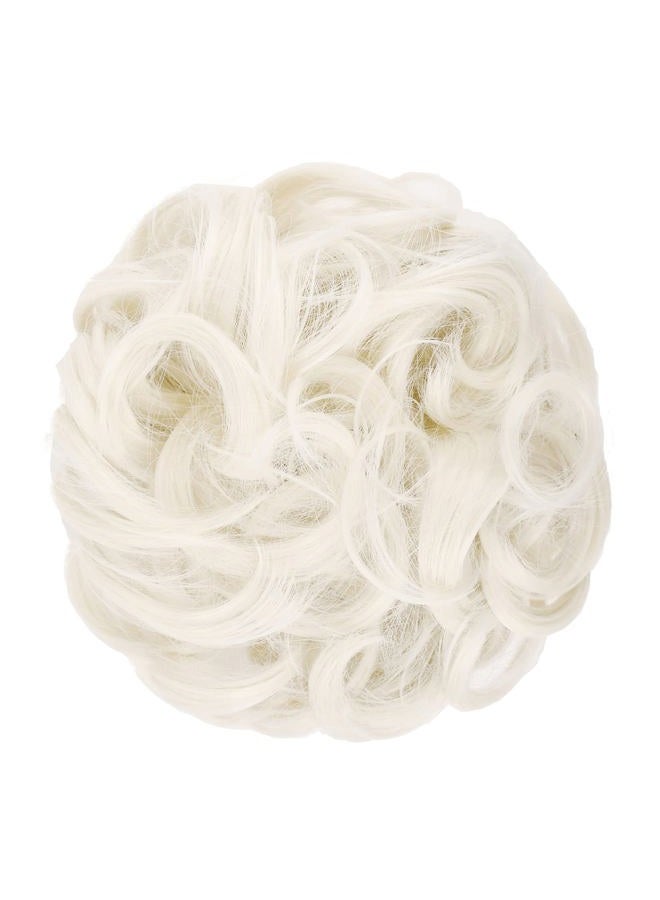 Elaine Big Messy Bun Extension Curly Hair Buns Hair Pieces for Women Synthetic Wavy Large Scrunchies Thick Updo Ponytail (Ash Platinum Blonde -#36) - Image 2