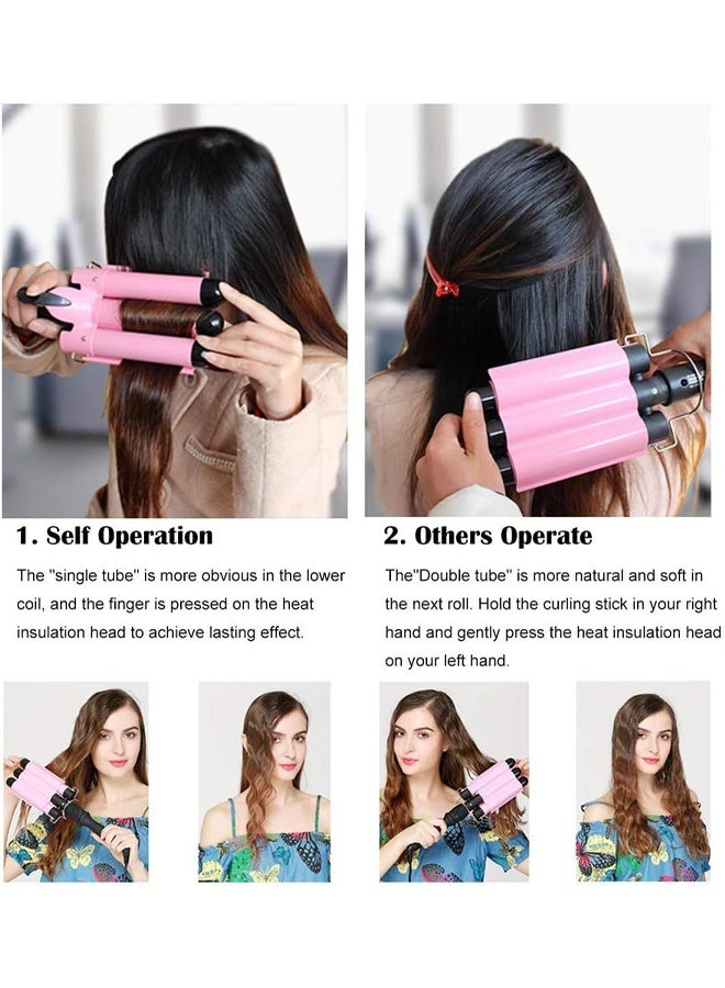 DUNISO Ceramic Hair Curler，3 Barrel Curling Iron，Egg Roll Hair Styling Tools，Hair Styler Wand Curler Irons，for All Hair Types，25mm - Image 4