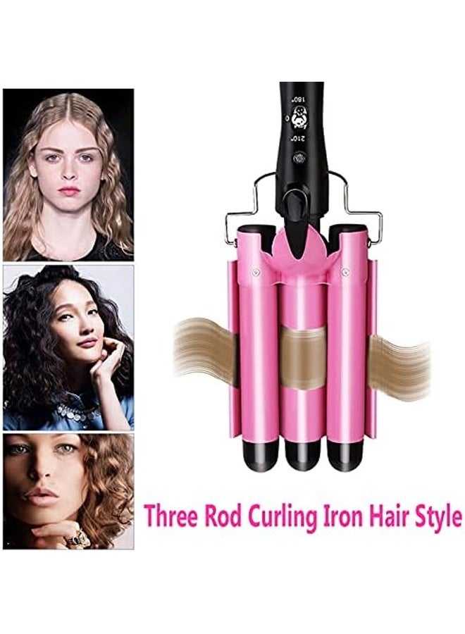 DUNISO Ceramic Hair Curler，3 Barrel Curling Iron，Egg Roll Hair Styling Tools，Hair Styler Wand Curler Irons，for All Hair Types，25mm - Image 3