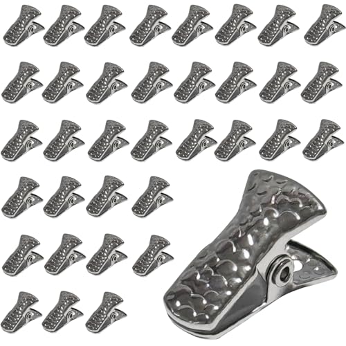 YUCHIYA 35 Pack Mini Metal Alligator Clips for Crafts Non-Slip Silicone-Coated Retro DIY Badge Small Spring Clips (Black) - Image 1