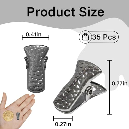 YUCHIYA 35 Pack Mini Metal Alligator Clips for Crafts Non-Slip Silicone-Coated Retro DIY Badge Small Spring Clips (Black) - Image 2