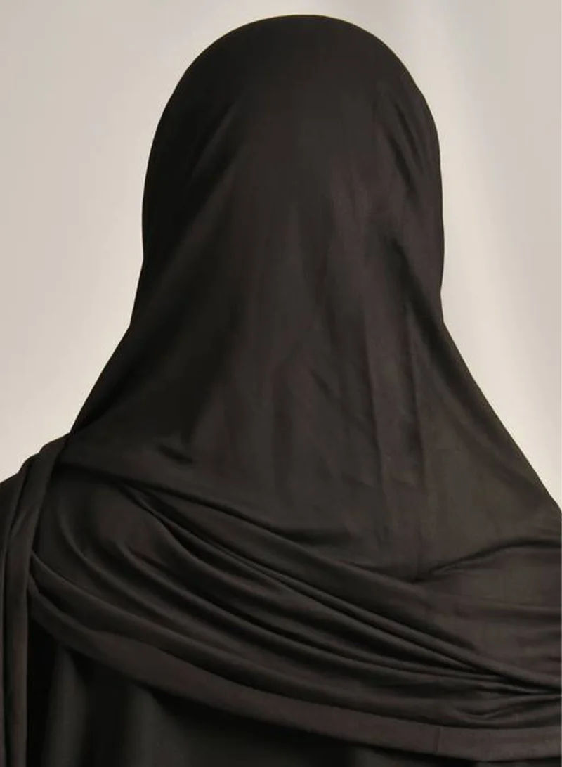 عبايات حوراء طرحه قطنية بلون  اسود
