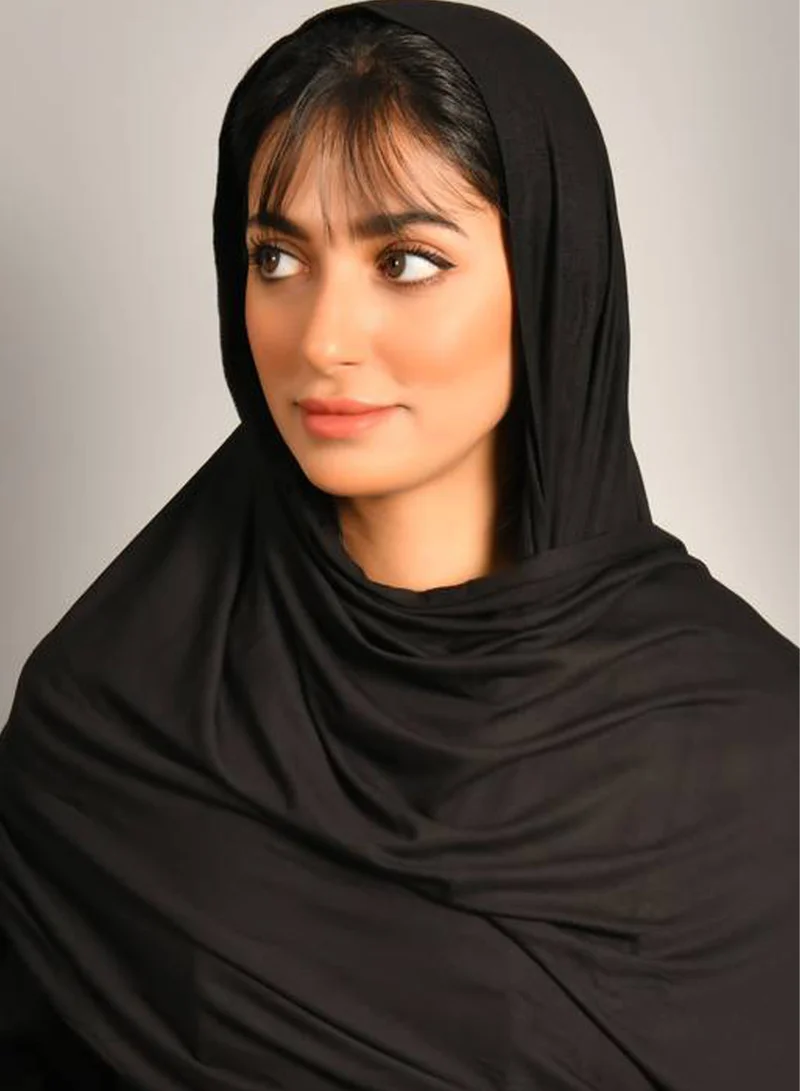 عبايات حوراء طرحه قطنية بلون  اسود