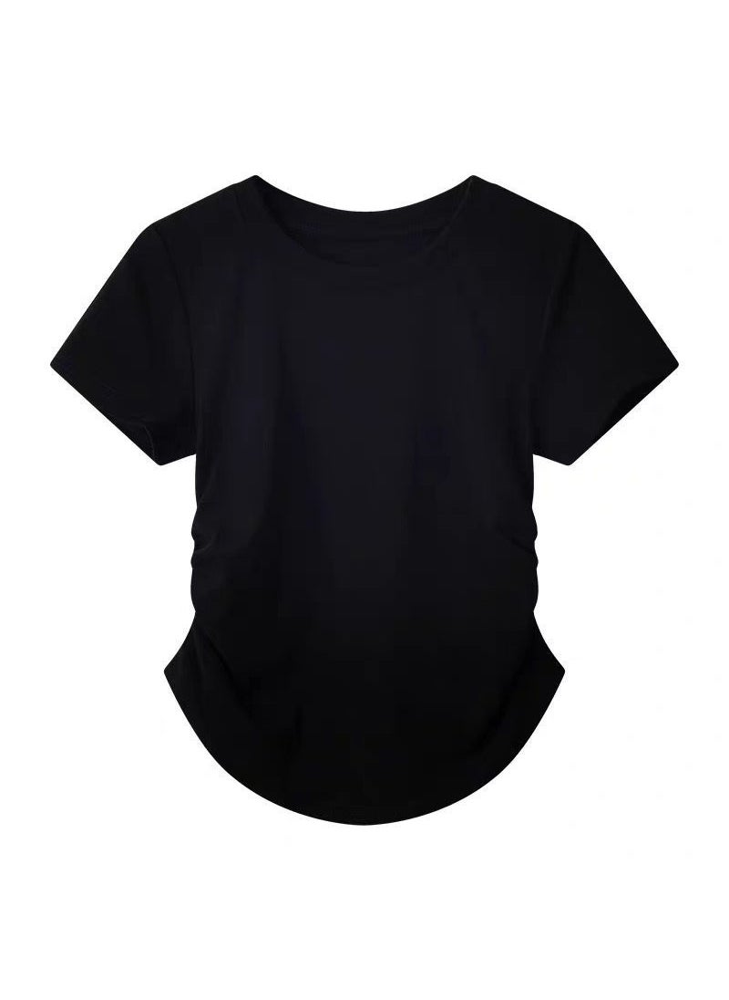 Generic - French Style Short Sleeve Knit T-shirt Topskirt Womens Summer Idle Style A- line Wide Swing Dress One Whole Suit Long Dress Grey Skirt - Image 1