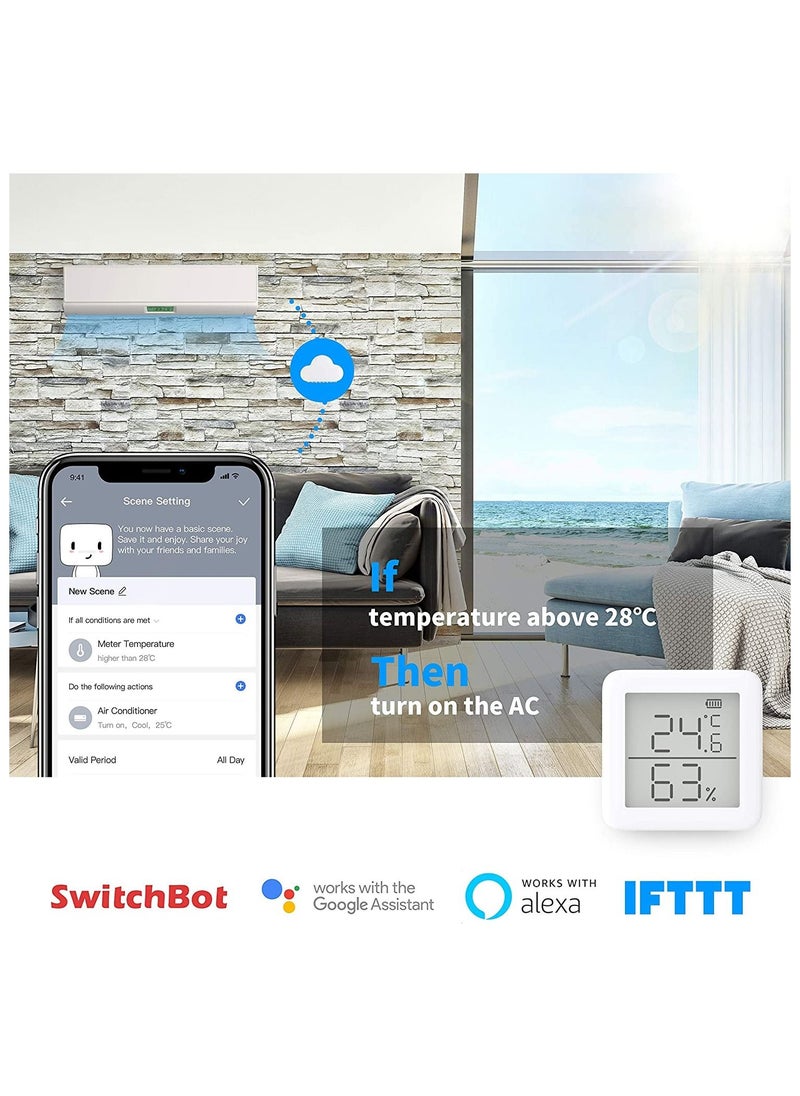 Smart IR Remote & Thermometer Hygrometer, Smart Home iPhone Android Compatible with Alexa, Google Home, Siri, IFTTT - White