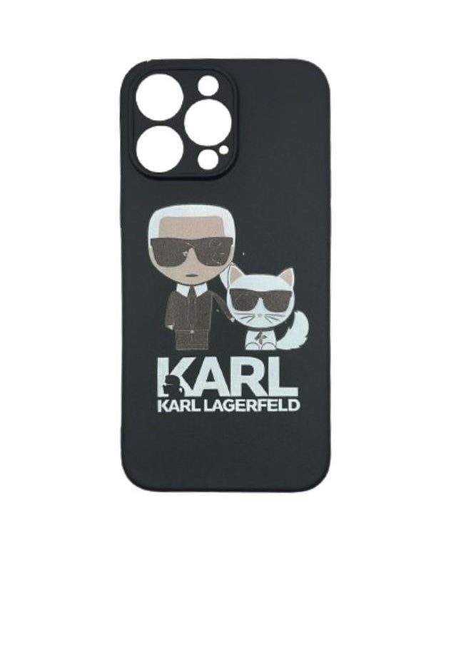 Karl Lagerfeld Karl Lagerfeld cover case Karl & Choupette Bodies Embossed For iPhone 15 pro max  - Image 2