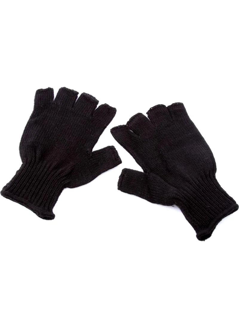 Zupimo Cut Tip Black Gloves - Cut Fingers Men Women Wool Gloves