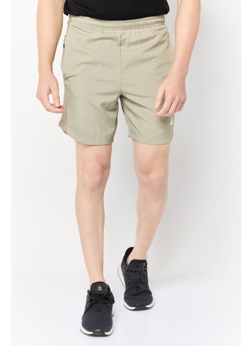 Adidas Men Regular Fit 7 Inseam Training Shorts, Light Olive  - Image 1