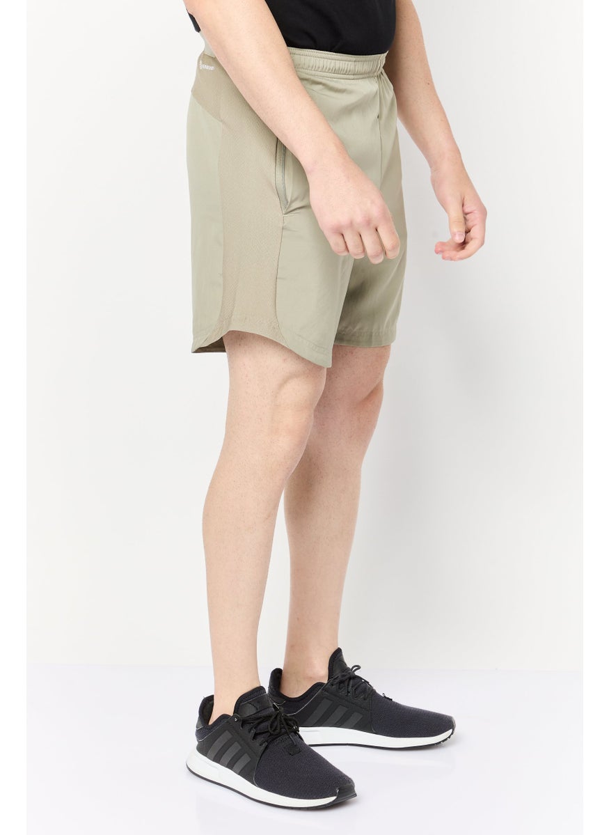 Adidas Men Regular Fit 7 Inseam Training Shorts, Light Olive  - Image 3