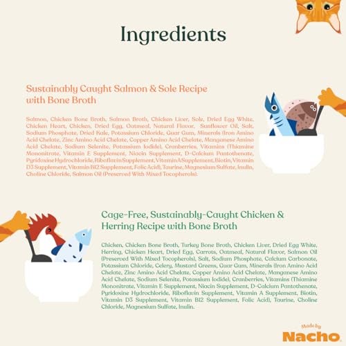 Made by Nacho Premium Minced Wet Canned Cat Food with Hydrating Bone Broth 3.0oz (Variety Pack (12 Count) - Chicken and Herring, Salmon and Sole) - Image 4