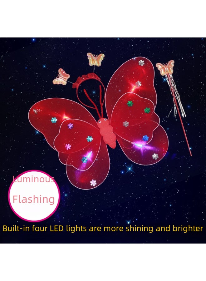 Glowing Toy Cars For Kids - Colorful Led Light-up Vehicles Sound Effects - Ideal Gift For Children's Playtime Fun-Color:20-light Double-layer Rainbow Wings + Luminous Baby's Breath Skirt Four-piece Set  - Image 4