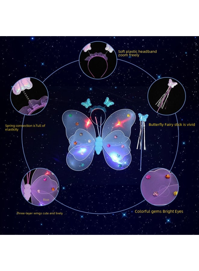 Glowing Toy Cars For Kids - Colorful Led Light-up Vehicles Sound Effects - Ideal Gift For Children's Playtime Fun-Color:20-light Double-layer Rainbow Wings + Luminous Baby's Breath Skirt Four-piece Set  - Image 3