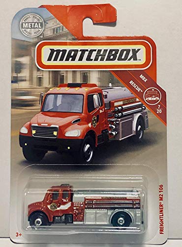 Matchbox 2018 Freightliner M2 106 Red 48100 MBX Rescue 720 Toy Fire Engine Truck Die Cast 164 Scale - Image 1