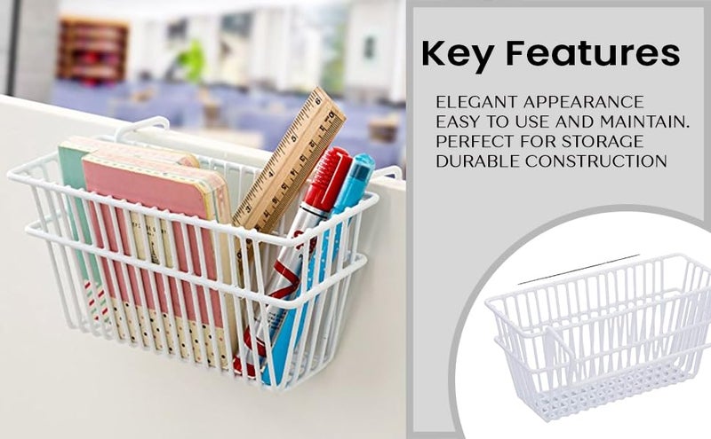 Iron Sink Shelf Organizer Soap Sponge Drain Stand Rack Towel Shelves Holder Cupboard Draining Storage Basket (White, 20x12x10.2 cm)