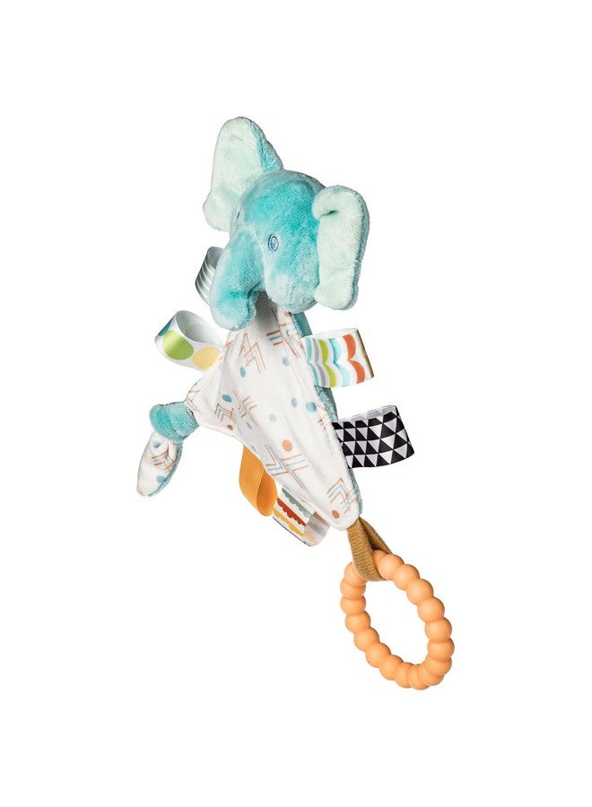 Mary Meyer Taggies Teething Toys Baby Rattle Portable Triangle Activity Toy with Sensory Tags, 6-Inches, Elephant - Image 1