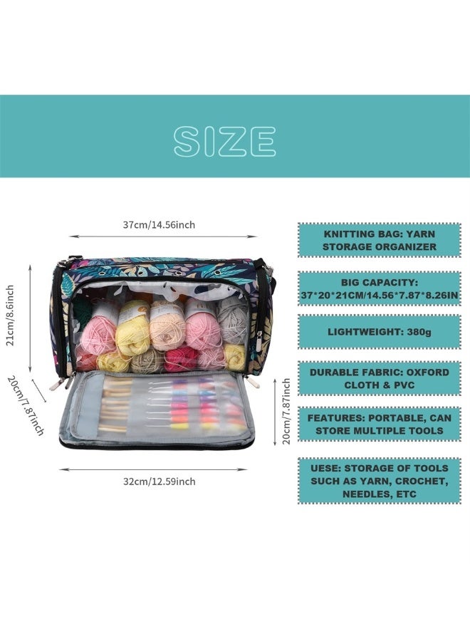 Generic Knitting Bag Knitting Bags for Wool and Needles Storage Yarn Tote Storage Organizer Knitting Craft Bags with Compartments Portable Crochet Travel Bag Multifunctional Storage Bag - Image 4