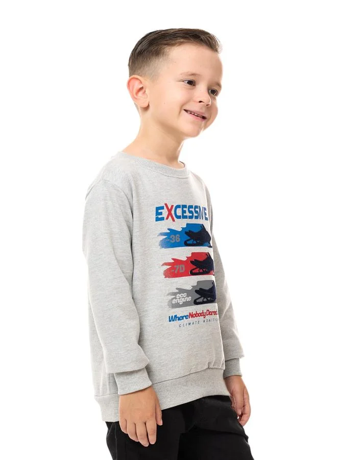 victor and jane Victor And Jane Boys Grey Graphic Print Sweatshirt