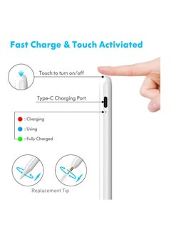 Generic Active Stylus Pen for iPad with Palm Rejection and Tilt Sensor for 2018-2020 Apple iPad Air 4th 3rd Generation and iPad Pro 11 & 12.9-inch 6th 7th 8th Mini 5n White  - Image 3