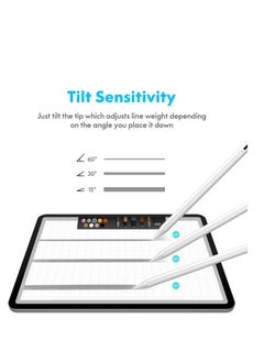 Generic Active Stylus Pen for iPad with Palm Rejection and Tilt Sensor for 2018-2020 Apple iPad Air 4th 3rd Generation and iPad Pro 11 & 12.9-inch 6th 7th 8th Mini 5n White  - Image 4