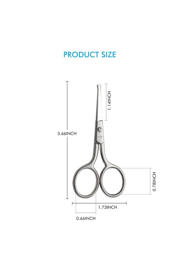 LIVINGO LIVINGO Premium Manicure Rounded Tip Scissors Multi-purpose Stainless Steel Cuticle Pedicure Beauty Grooming Kit for Nail, Eyebrow, Eyelash, Dry Skin, Nose Hair 3.5 inch  - Image 2