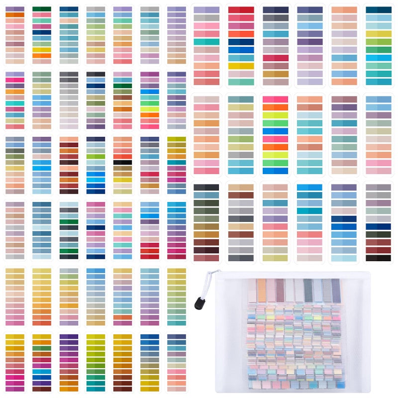 ReliThick 12000 Pcs Sticky Tabs for Books Transparent Sticky Notes with Storage Bag Multicolored Annotation Tabs Writable Page Markers Book Flags Strip for Annotating Reading Supplies Bookish Gift - Image 1