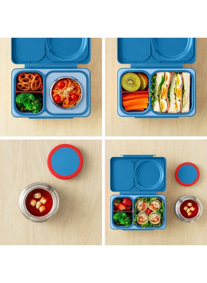 أومي صندوق بينتو أومي أومي بوكس أب للأطفال | صندوق غداء معزول | وعاء طعام حراري مقاوم للتسرب | كيس ثلج مبرد | حجرتان (أزرق كوزميك)، ١٢ أونصة - Image 4