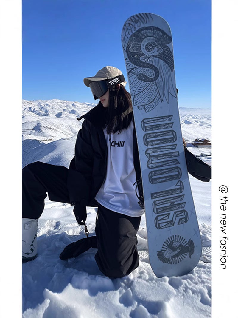 Winter New Waterproof Skiing Leisure Sports Suit Single Board Men'S And Women'S Thickened Warm Two-Piece Set Outdoor Hooded Plus Size Trendy - Image 4