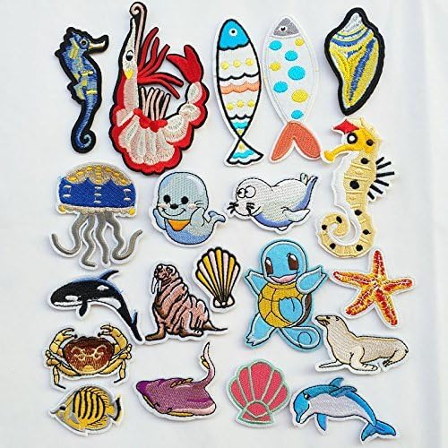 Dandan DIY Kid Embroidered Patch Sew On/Iron On Patch Applique Clothes Dress Plant Hat Jeans Sewing Flowers Applique DIY Accessory (Subsea World) - Image 5