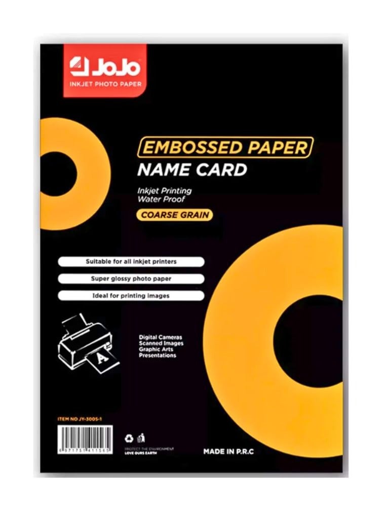 JOJO ورق صور حبر نفاث مقاوم للماء مزخرف بحجم A4 - 50 ورقة بحجم A4 300 جرام - Image 2