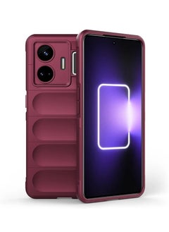 ماركة غير محددة حافظة حماية ممتازة من السيليكون الخلفي متوافقة مع Realme GT Neo 5 5G/ Realme GT3 5G Magic Shield حافظة مقاومة للصدمات مع حماية للكاميرا (أحمر خمري)  - Image 1