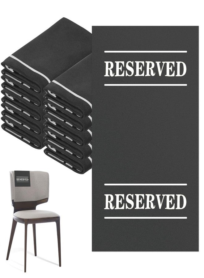 XIISVINT 10 Pcs Reserved Chair Signs Cloth Church Placeholder Reserved Pew Signs Chair Reserved Seat Coverswith Printed Words For Weddings, Churches, Eceptions, Cinema,Celebrations, Parties and Events(Black) - Image 1