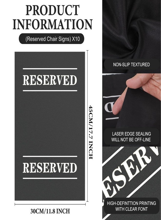 XIISVINT 10 Pcs Reserved Chair Signs Cloth Church Placeholder Reserved Pew Signs Chair Reserved Seat Coverswith Printed Words For Weddings, Churches, Eceptions, Cinema,Celebrations, Parties and Events(Black) - Image 2