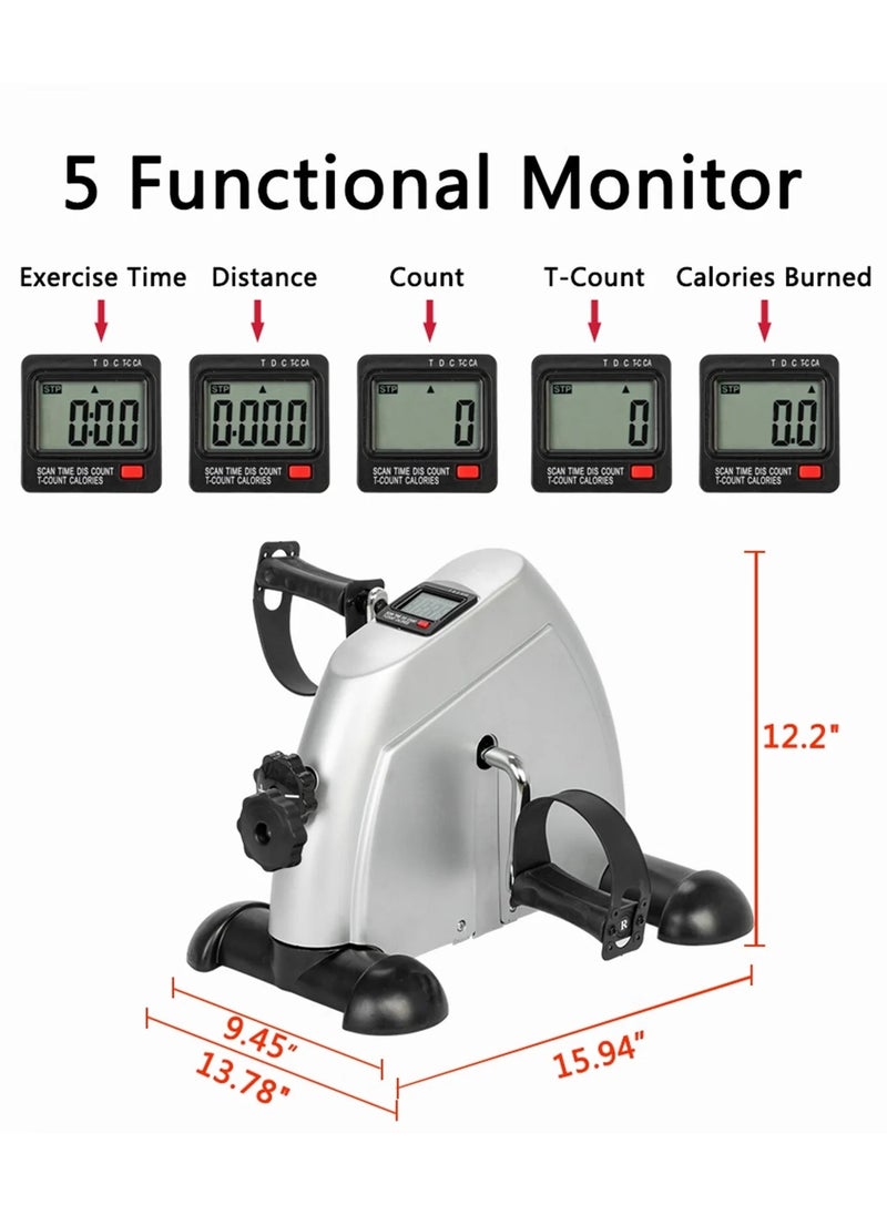 Bukela - Under Desk Bike Pedal Exerciser, Mini Exercise Bike Portable Peddler Sitting for Seniors with LCD Display Foot Cycle Arm & Leg Bike Pedals Exerciser with Anti-Skid Mat for Home Office - Image 1