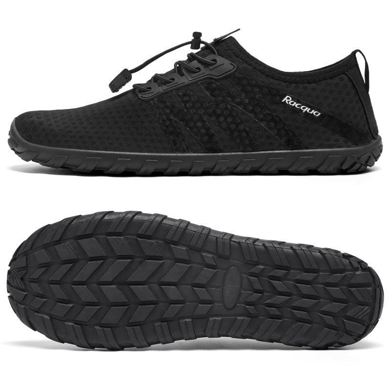 Racqua Womens Water Shoes Mens Quick Dry Barefoot Swim Shoes Lightweight Sports Beach Surfing Kayaking Aqua Shoes Black 7.5 Women/6.5 Men - Image 4