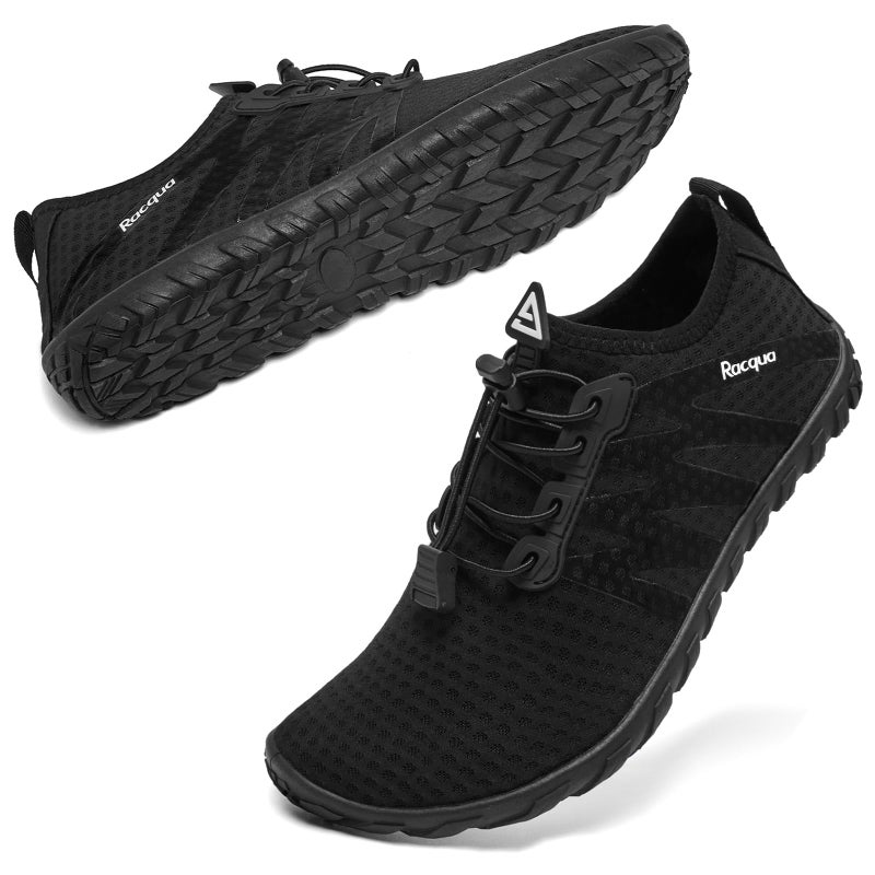 Racqua Womens Water Shoes Mens Quick Dry Barefoot Swim Shoes Lightweight Sports Beach Surfing Kayaking Aqua Shoes Black 7.5 Women/6.5 Men - Image 3