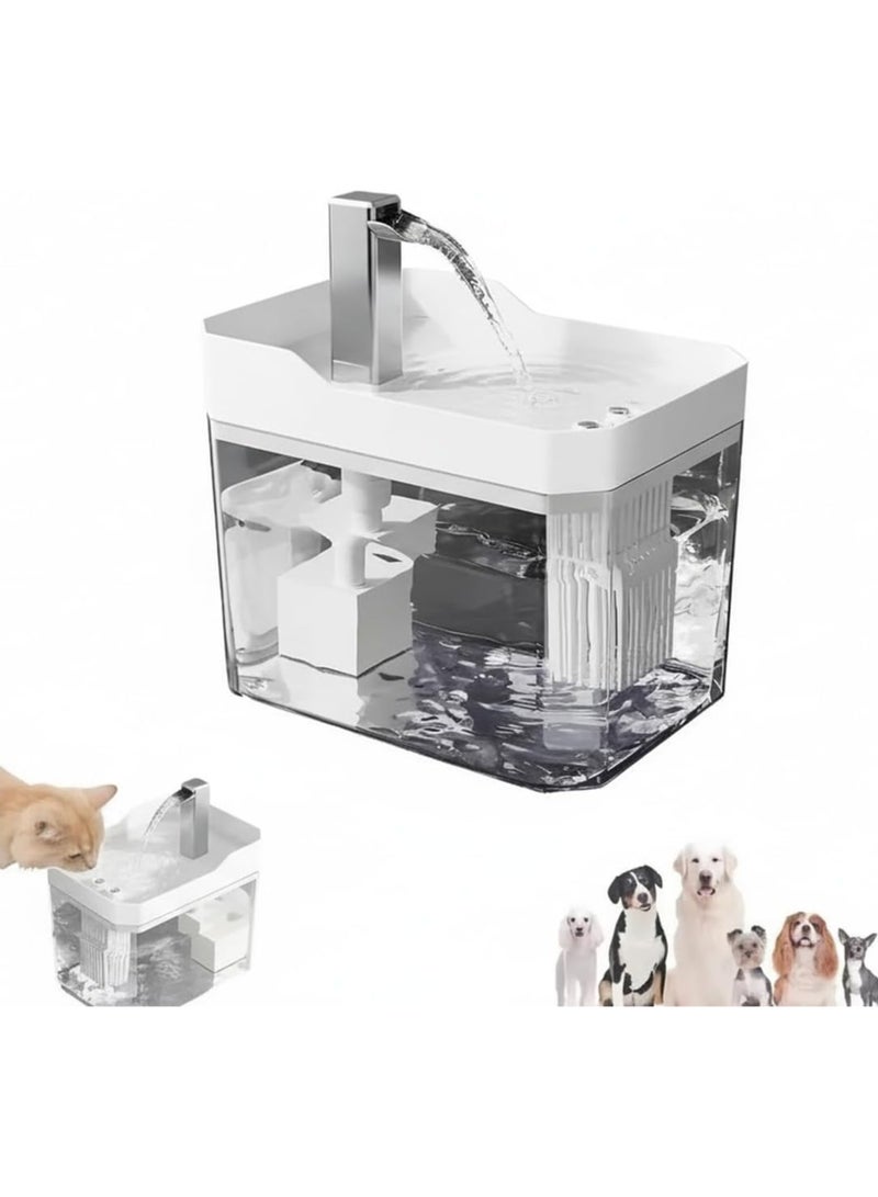 نافورة مياه شفافة للقطط – موزع شرب ذكي بمضخة هادئة وتصميم أوتوماتيكي