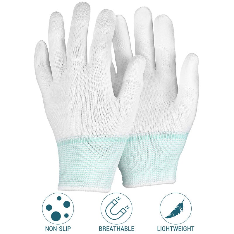 Satinior SATINIOR 12 Pairs Quilting Grip Gloves Machine Quilting Gloves for Free-motion(Medium Size,Green)  - Image 3