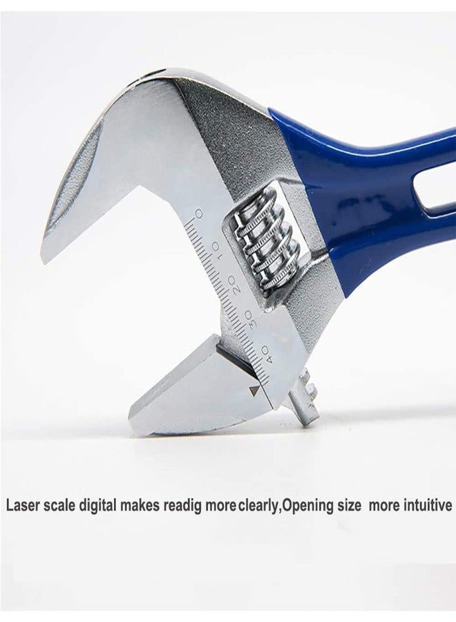 LSLANSOON 8”(200mm) Short Handle Adjustable Wrench with 1.7”(44mm) Wide Jaw Opening for Plumbing Auto Repair Home Maintenance - Image 3