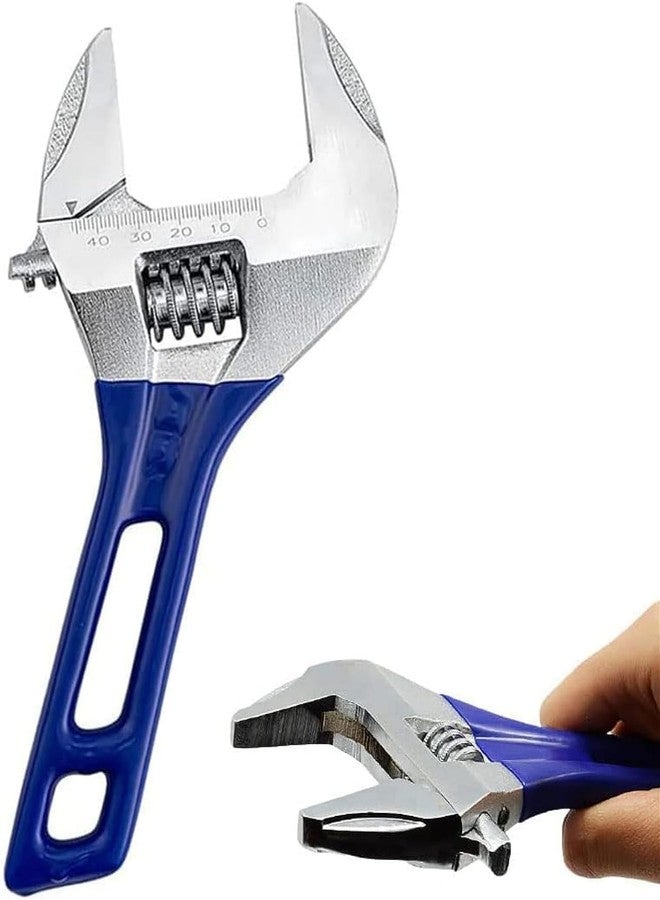 LSLANSOON 8”(200mm) Short Handle Adjustable Wrench with 1.7”(44mm) Wide Jaw Opening for Plumbing Auto Repair Home Maintenance - Image 1